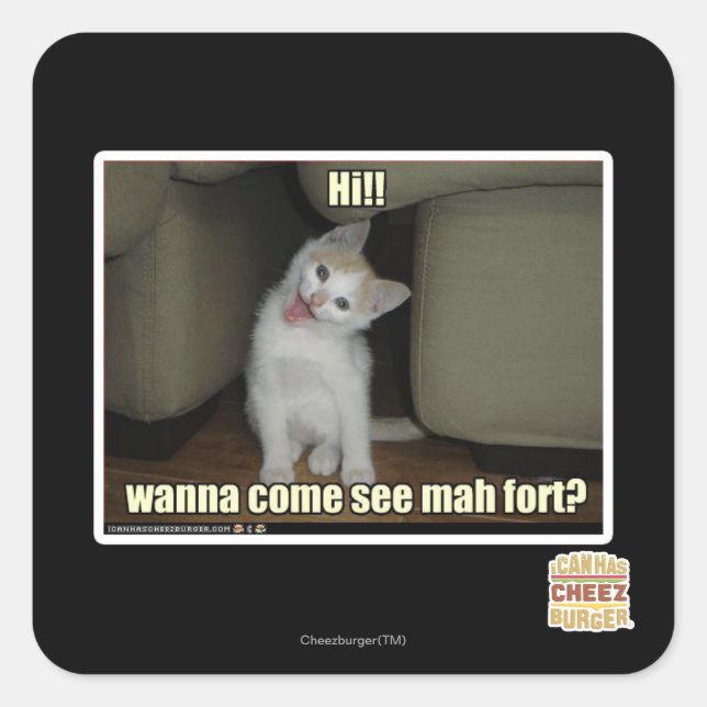 Adesivo Quadrado Quer ir ver mah fort? (Frente)