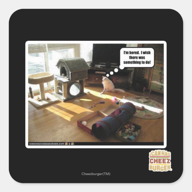 Adesivo Quadrado Queria que houvesse algo a fazer (Frente)