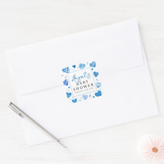 Adesivo Quadrado Querido | Chá de Bebê (Envelope)
