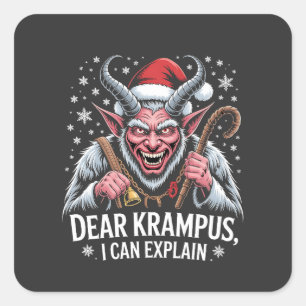 Adesivo Quadrado Querido Krampus eu posso explicar o Natal Papai No