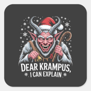 Adesivo Quadrado Querido Krampus, posso explicar Papais noeis de Na