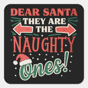 Adesivo Quadrado Querido Papai Noel Eles São Os Travessos Natal