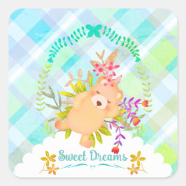 Adesivo Quadrado Querido Sonho Bear