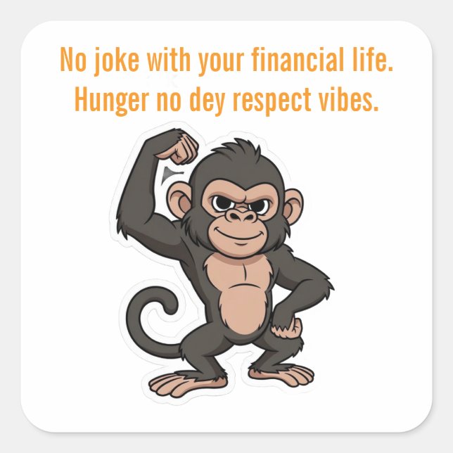 Adesivo Quadrado Quiet Progress Monkey  Sticker (Frente)