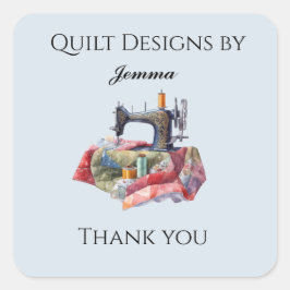 Adesivo Quadrado Quilt Design Obrigado