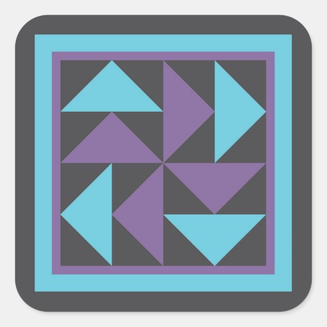 Adesivo Quadrado Quilt Stickers - Quebra-cabeça Dutchman (Frente)