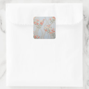 Adesivo Quadrado Quimono Floral Japonês Nadeshiko