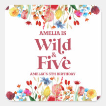 Quinto Festa de aniversário de 5 de flor selvagem 