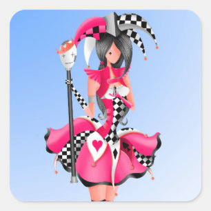 Adesivo Quadrado Quirky Jester e Puppet King