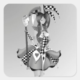 Adesivo Quadrado Quirky Jester e Puppet King