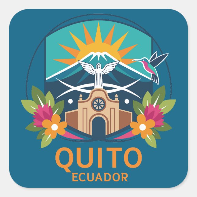 Adesivo Quadrado Quito Ecuador South America (Frente)