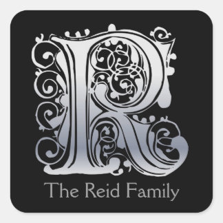 Adesivo Quadrado R Selos De Envelope De design De "Lace De Prata" M