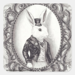 Adesivo Quadrado Rabbit branco Sticker Alice no paladar maravilhoso