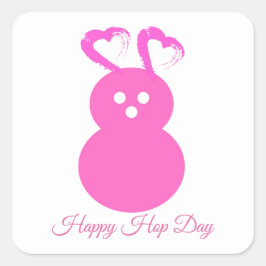 Adesivo Quadrado Rabbit Heart Sticker Happy Day