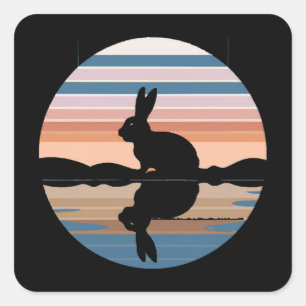 Adesivo Quadrado Rabbit Retro Sunset