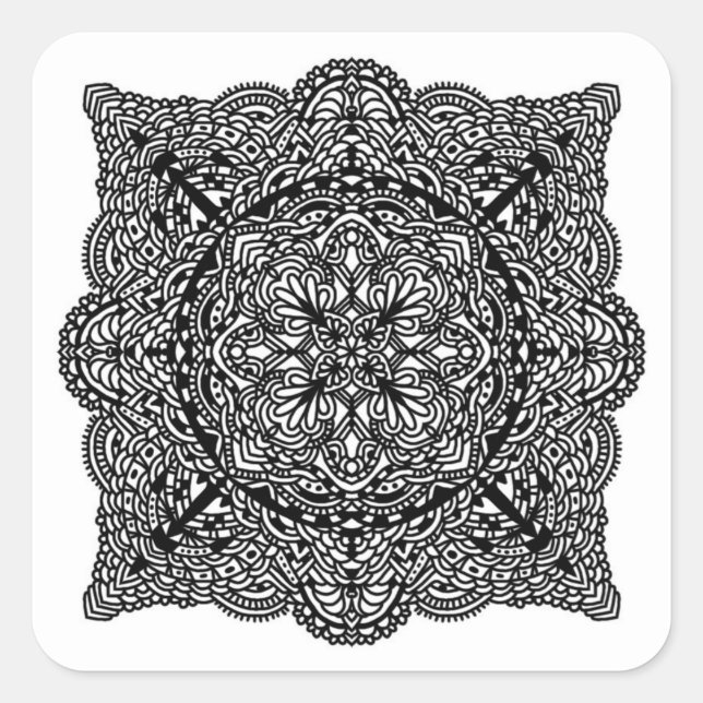 Adesivo Quadrado Rabisco Whimsical (Frente)