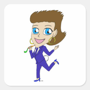 Adesivo Quadrado rabo de coelho chibi