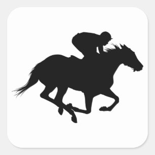 Adesivo Quadrado Race Horse Silhouette