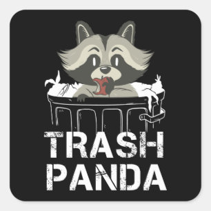 Adesivo Quadrado Racoon Trash Panda - Presente Raccoon