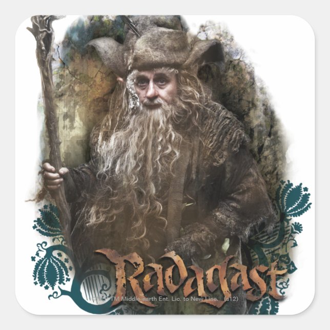 Adesivo Quadrado RADAGAST™ com nome (Frente)