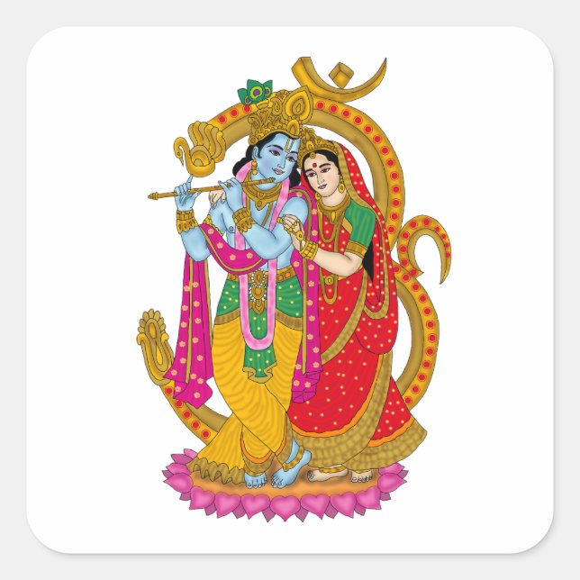 Adesivo Quadrado Radha Krishna Sticker (Frente)