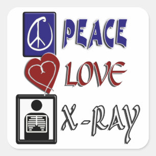 ADESIVO QUADRADO RADIOLOGIA DE RAIO X DO AMOR DA PAZ
