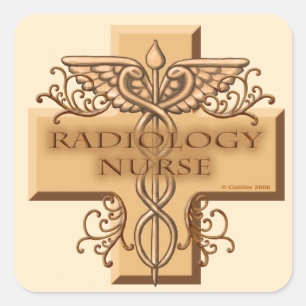 Adesivo Quadrado Radiologia Enfermeira Caduceus Sticker