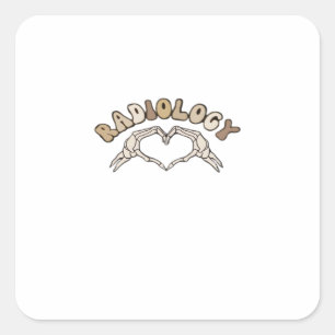 Adesivo Quadrado Radiologia Esqueleto Mãos Cardíacas Clássicas
