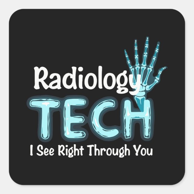 Adesivo Quadrado Radiologia Tech Humor X Ray (Frente)