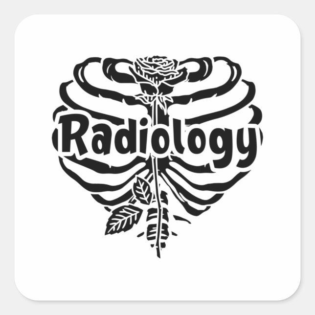 Adesivo Quadrado Radiologia Tecnologia Enfermeira Enfermeira Flor X (Frente)