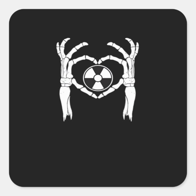 Adesivo Quadrado Radiologia X-Ray Tech Coração Formatação Mãos D (Frente)
