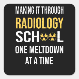 Adesivo Quadrado Radiologista do Técnico de Saúde de Raio-X