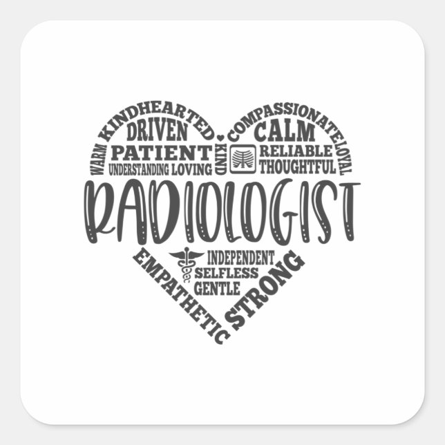 Adesivo Quadrado Radiologista, Tecnólogo Radiológico (Frente)