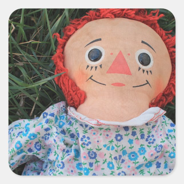 Adesivo Quadrado Raggedy Ann Doll 1 (Frente)