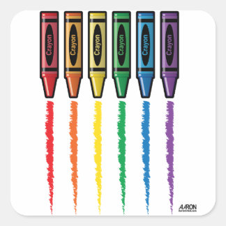 Adesivo Quadrado Rainbow Crayons