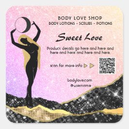 Adesivo Quadrado *~* RAINBOW Deusa Intenção Ortográfica AP24 Lavand