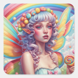 Adesivo Quadrado Rainbow Fairy Sticker