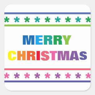 Adesivo Quadrado Rainbow Felry Christmas - Sticker Quadrado