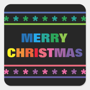 Adesivo Quadrado Rainbow Felry Christmas - Sticker Quadrado