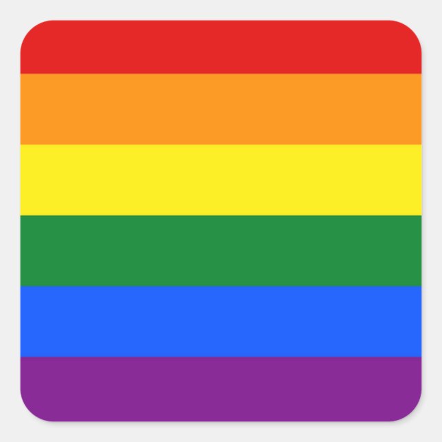 Adesivo Quadrado Rainbow Flag Stickers (Frente)