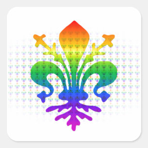 Adesivo Quadrado Rainbow Fleur-de-lis