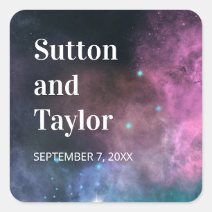 Adesivo Quadrado Rainbow Galaxy