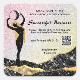 Adesivo Quadrado *~* Rainbow Goddess Intenção Spell AP24 Ombre