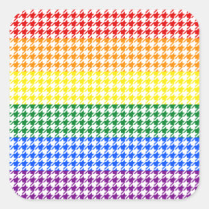Adesivo Quadrado Rainbow Houndstooth