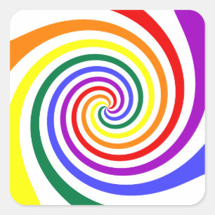 Adesivo Quadrado Rainbow Lollipop