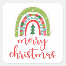 Rainbow Merry Christmas Sticker