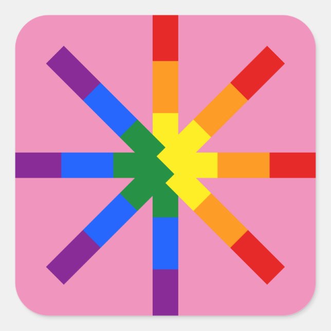 Adesivo Quadrado Rainbow Pride (Frente)