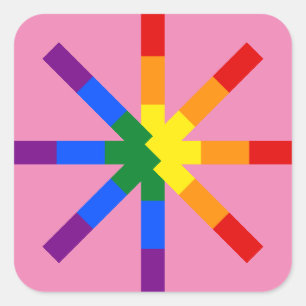 Adesivo Quadrado Rainbow Pride