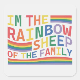 Adesivo Quadrado Rainbow Sheep LGBT Sticker