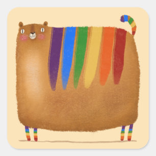 Adesivo Quadrado Rainbow Tiger